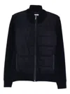 Vengera Navy Blue Jacket With Quilted Panels In Black