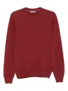 Vengera Round-neck Ribbed Sweater In Burgundy