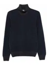 Vengera Blue Turtleneck Sweater With Textured Knit In Blue