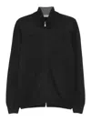 Vengera Dark Grey Sweater With Ribbed High Collar In Black