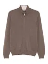 Vengera Brown Knit Sweater With Zip Closure In Brown