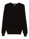 Vengera Wool Crew Neck Sweater  In Black