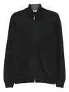 Vengera Dark Grey Sweater With Ribbed High Collar In Black