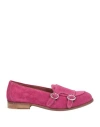Veni Shoes Woman Loafers Magenta Size 10 Leather In Magenta