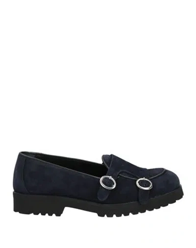 Veni Shoes Woman Loafers Midnight Blue Size 6 Leather In Blue