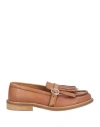 Veni Shoes Woman Loafers Tan Size 8 Leather In Brown