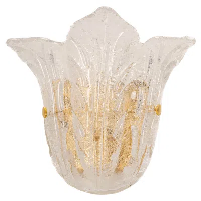 Pre-owned Venini 1 Of 6 Large Murano Glass Wall Sconces  Style, Italy, 1970s In Sand