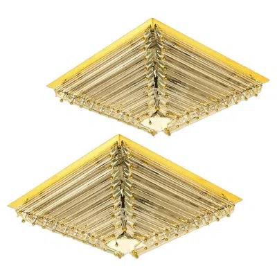 Pre-owned Venini 1 Of The 2 Gold-plated Piramide  Flush Mounts, 1970s, Italy