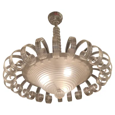 Pre-owned Venini - 1930s Chandelier - Art Deco - Murano - Made In Italy In Brown