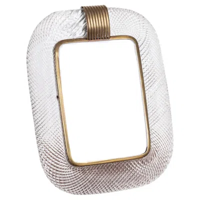 Pre-owned Venini 1950s Italian Venetian Glass Photograph Frame, Attributed To  In Gray