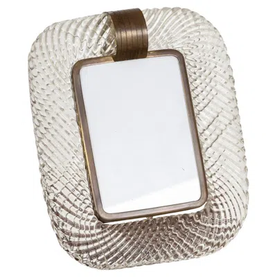 Pre-owned Venini 1950s Italian Venetian Glass Photograph Frame, Attributed To  In Gray