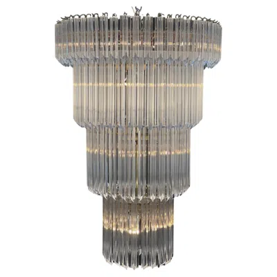 Pre-owned Venini 1960's American Lucite Cascading Chandelier From The University Of North In Transparent