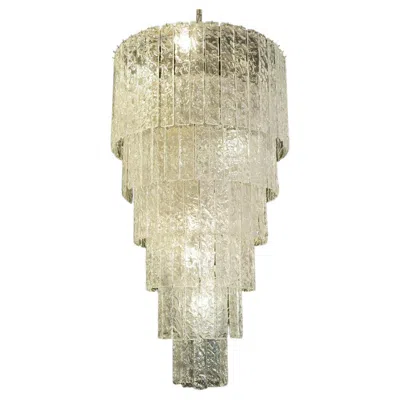 Pre-owned Venini 1960s Large Ceiling Light Murano's Blown Clear Glass Italy In Style Of  In Sand
