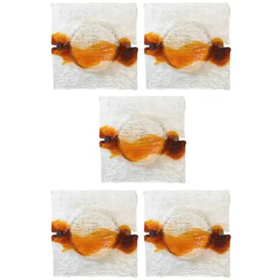 Pre-owned Venini 1960s Toni Zuccheri  Italian Design Murano Glass Sconces Wall Lamps In Sand