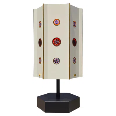 Pre-owned Venini 1966 Rare Arredoluce Table Lamp With Murrine Glass Insert From  , Italy In Sand