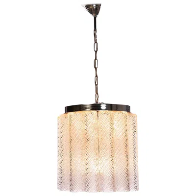 Pre-owned Venini 1970s Glass And Chrome Pendant Attributed To  In Sand