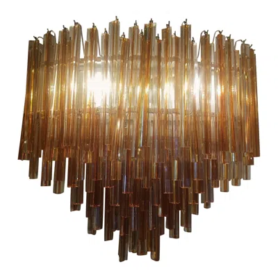 Pre-owned Venini 1970s Murano Orange Glass Wall Sconces Two Pieces Available