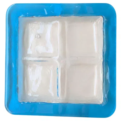 Pre-owned Venini 1970s  Blue Murano Glass Empty Pocket Catchall Tray Centerpiece, Italy