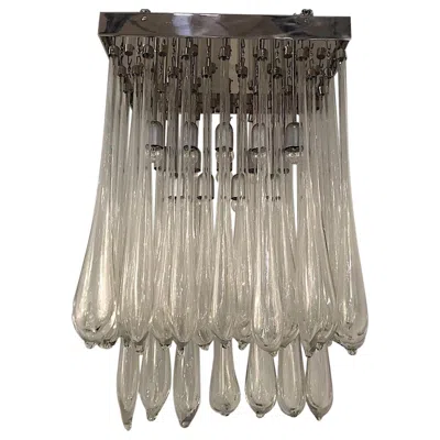 Pre-owned Venini 1970s  Gocce Chandelier Designed By Ludovico Diaz De Santillana In Transparent