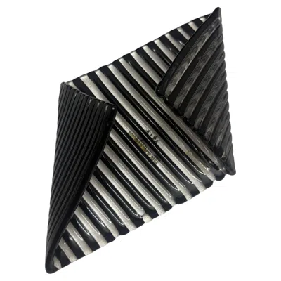 Pre-owned Venini 1984s Modernist Black Murano Glass Vide Poche Signed By