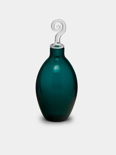 Venini 1987 Laura De Santillana Monofiore Hand-blown Murano Glass Perfume Bottle  Abask Luxury Gift In Green