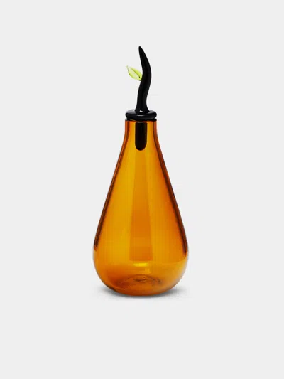 Venini 1989 Laura De Santillana Monofiore Hand-blown Murano Glass Perfume Bottle  Abask Luxury Gift In Orange