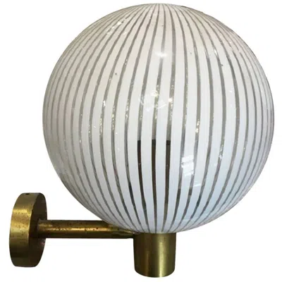 Pre-owned Venini 20 Mid-century Modern Murano 'tessuto' Glass Sconces, Signed , Ca. 1950 In Transparent