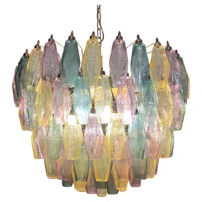 Pre-owned Venini 20th Murano Poliedri Chandelier In Brown