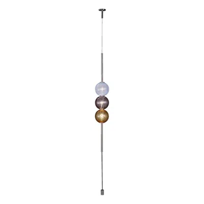 Pre-owned Venini 21st Century Abaco Shape 1, 3 Sphere Suspension Light In Amber Yellow/améthyste In Brown