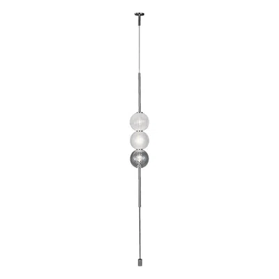 Pre-owned Venini 21st Century Abaco Shape 1, 3 Sphere Suspension Light In Crystal / Milk-white In Transparent