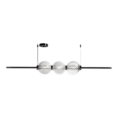 Pre-owned Venini 21st Century Abaco Shape 2, 3 Sphere Suspension Light In Crystal/milk-white In Transparent