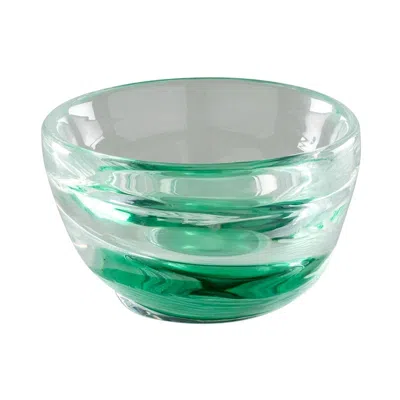 Pre-owned Venini 21st Century Acqua Glass Bowl In Crystal/mint Green By Michela Cattai