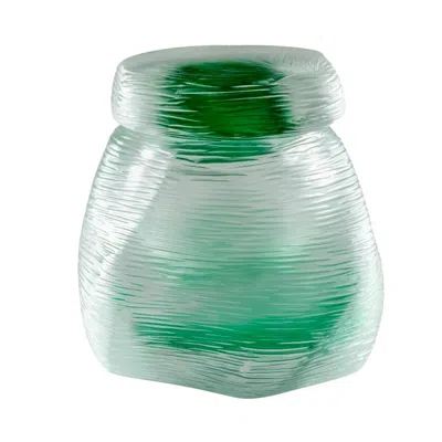 Pre-owned Venini 21st Century Acqua Natsumeche Glass Vase In Crystal/mint Green By Michela Cattai