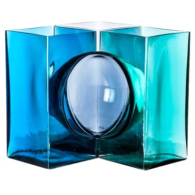 Pre-owned Venini 21st Century Ando Cosmos Vase In Aquamarine/grape/mint Green By Tadao Ando In Purple