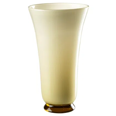 Pre-owned Venini 21st Century Anni Trenta Large Glass Vase In Pale Straw By  In Sand