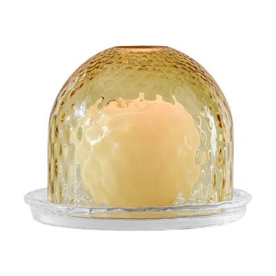 Pre-owned Venini 21st Century Campana Candle Holder In Amber By  In Brown