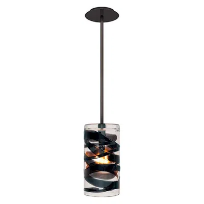 Pre-owned Venini 21st Century Cilindro 893.70 Pendant Light In Black / Crystal By Peter Marino