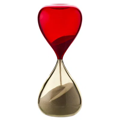 Pre-owned Venini 21st Century Clessidra Hourglass In Red/straw-yellow By Fulvio Bianconi E Paolo