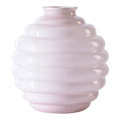 Pre-owned Venini 21st Century Deco Large Glass Vase In Rosa Cipria By Napoleone Martinuzzi In Transparent