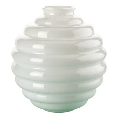 Pre-owned Venini 21st Century Deco Medium Glass Vase In Milk-white By Napoleone Martinuzzi In Transparent