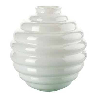 Pre-owned Venini 21st Century Deco Small Glass Vase In Milk-white By Napoleone Martinuzzi In Transparent