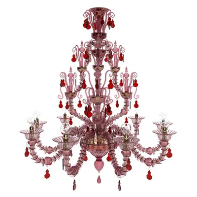 Pre-owned Venini 21st Century Diamantei Medium Chandeliers In Améthyste/red By  In Brown