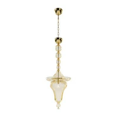 Pre-owned Venini 21st Century Doge Shape 2 Long Chandeliers In Straw-yellow In Sand