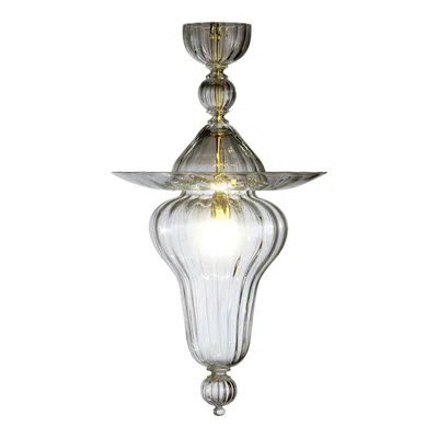 Pre-owned Venini 21st Century Doge Shape 2 Short Chandeliers In Crystal By Napoleone Martinuzzi In Transparent