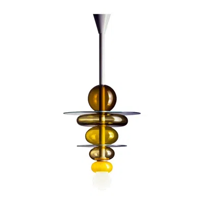 Pre-owned Venini 21st Century Firenze Pendant Light In Multicolour By Ettore Sottsass In Sand