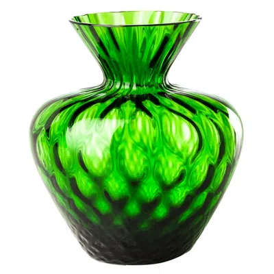 Pre-owned Venini 21st Century Gemme Glass Vase In Grass Green By