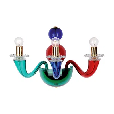 Pre-owned Venini 21st Century Gio Ponti 99.80 3-light Wall Sconce In Multicolour In Black