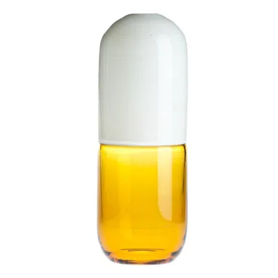 Pre-owned Venini 21st Century Happy Pills Ossitocina In Amber Yellow/milk-white By Fabio Novembre In Brown