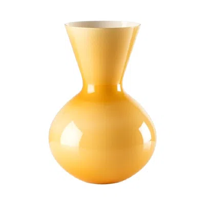 Pre-owned Venini 21st Century Idria Large Glass Vase In Amber By  In Brown
