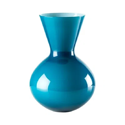 Pre-owned Venini 21st Century Idria Large Glass Vase In Horizon By  In Blue